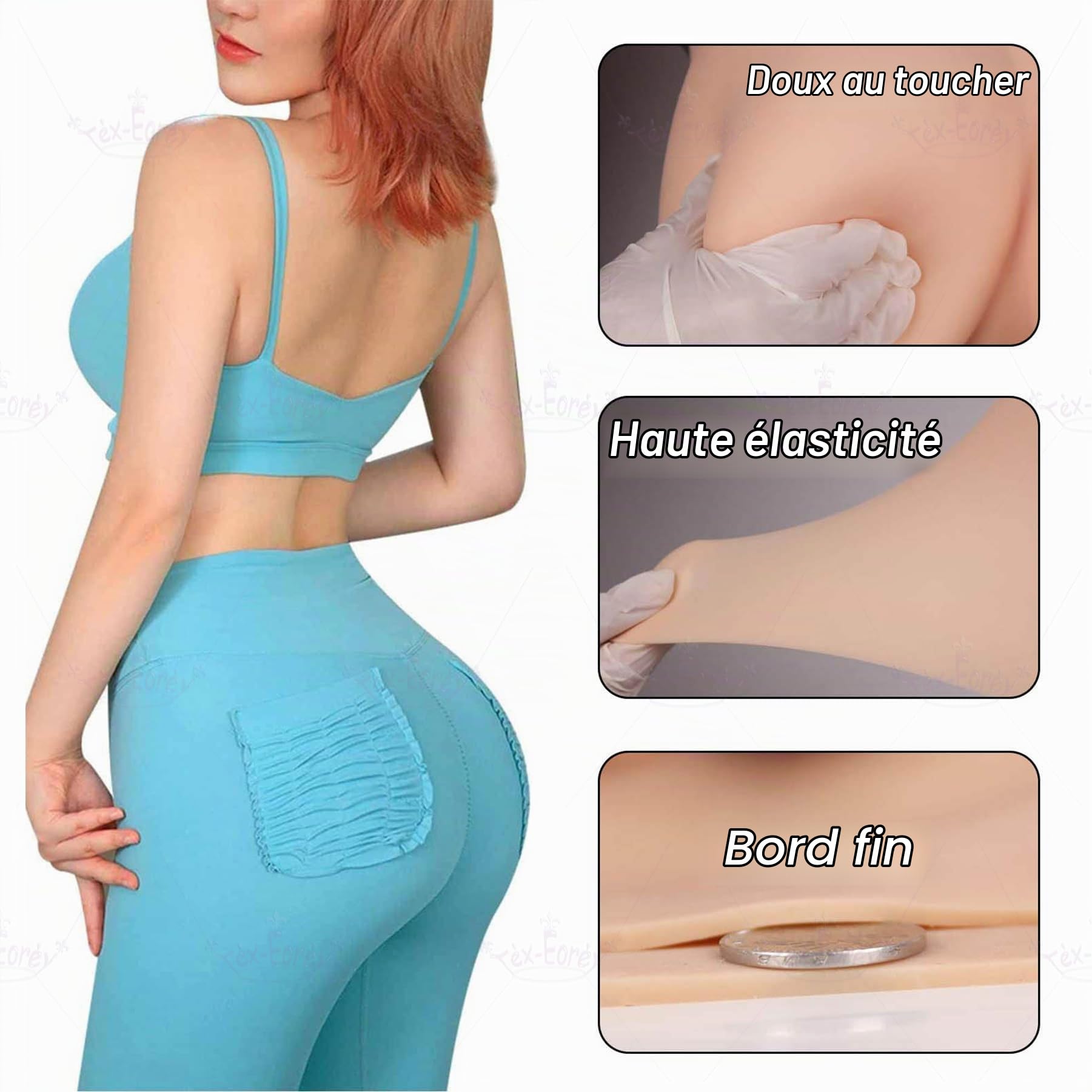 Culottes en Silicone Réaliste avec Faux Fessiers, Pantalon Gainant pour Femmes, Hanches Faux, Rehausseur De Hanches, Culotte pour Travestis