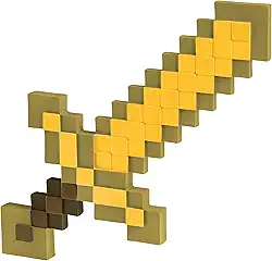 Gold Minecraft Sword, Official Minecraft Costume Accessory for Kids, Single Size Video Game Costume Prop