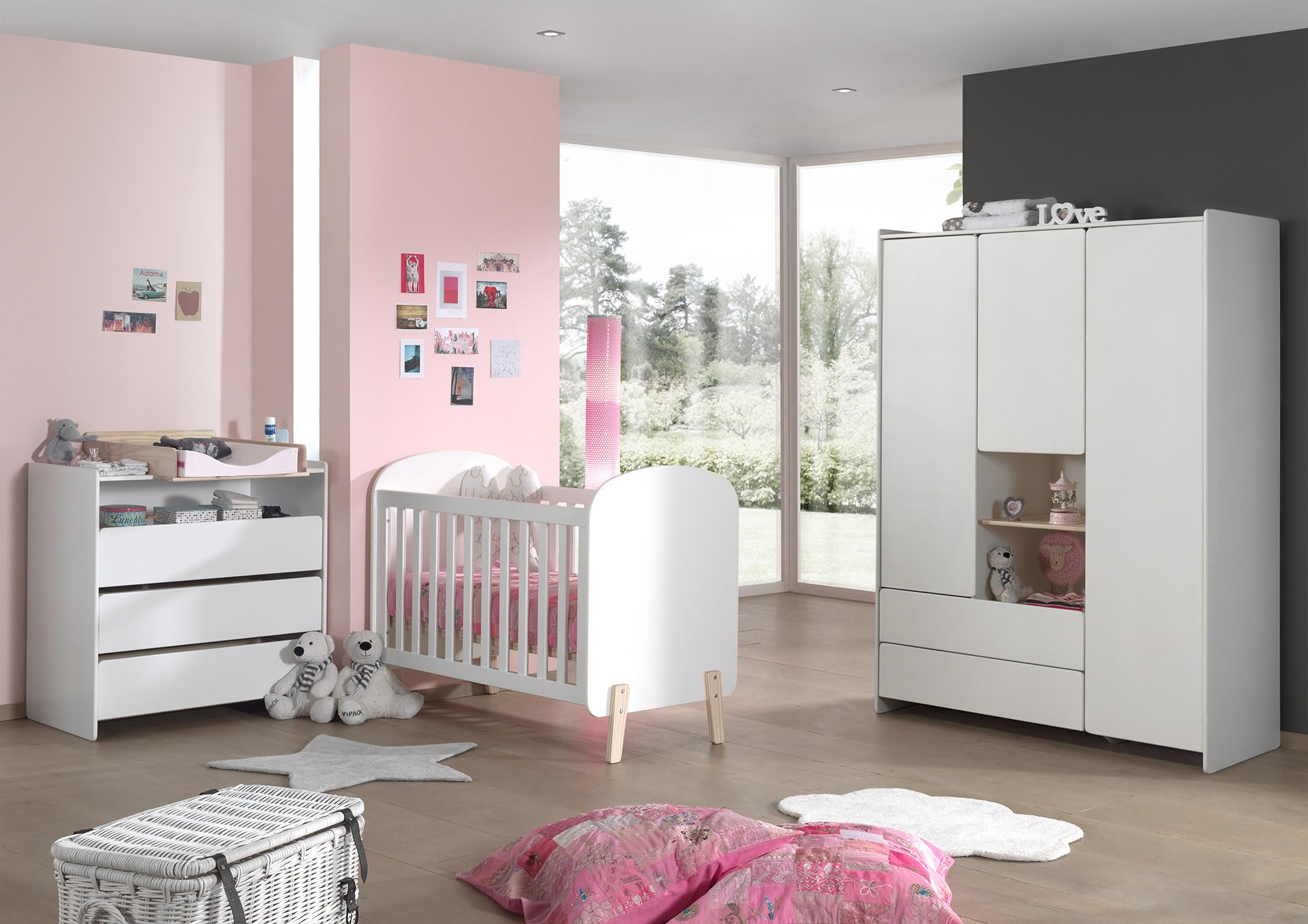 Vipack Kleiderschrank 3-TRG. Kiddy, weiß