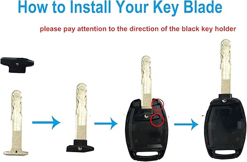 Miniatura 4 de 2 fundas para llavero para Honda 2010-2011 Accord Crosstour /2006-2011 Civic/ 2007-2013 CR-V / 2011-2015 CR-Z / 2009-2013 Fit / 2011-2014 Odyssey