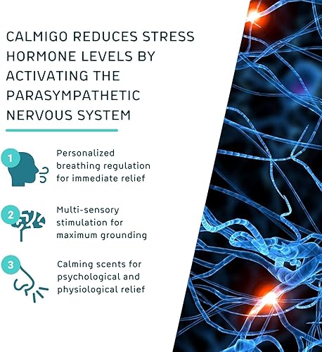 Miniatura 4 de CalmiGo Alivio inmediato de la ansiedad y el estrés, dispositivo calmante natural, portátil, asistente de sueño, alivio de ataque de pánico,