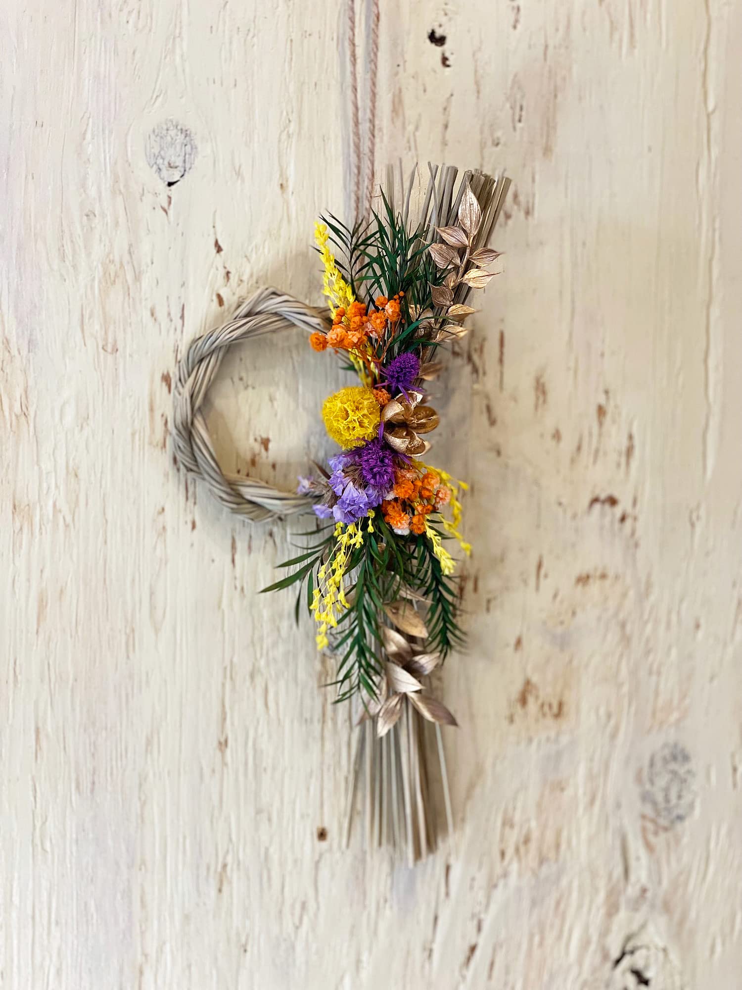 Amazon | 【SOMU 花縄】しめ縄飾り ドライフラワー プリザーブド