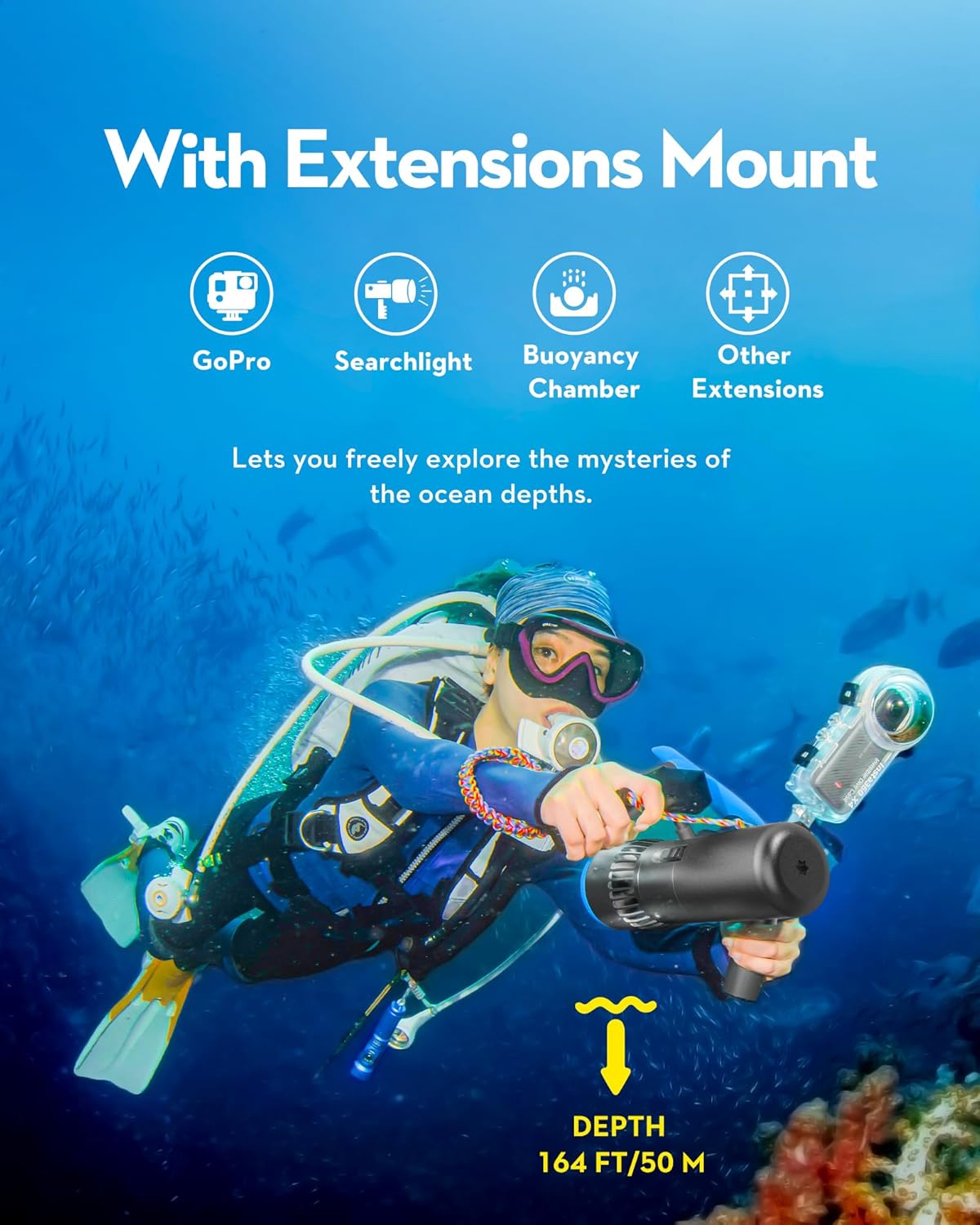 Edge K5 Scooter Sottomarino Modular Gear Detachable, 3 Mode, Maximum Speed 2m/s, Deep score 164 feet, Scooter Seas 6 713bs3BcZyL. AC SL1500