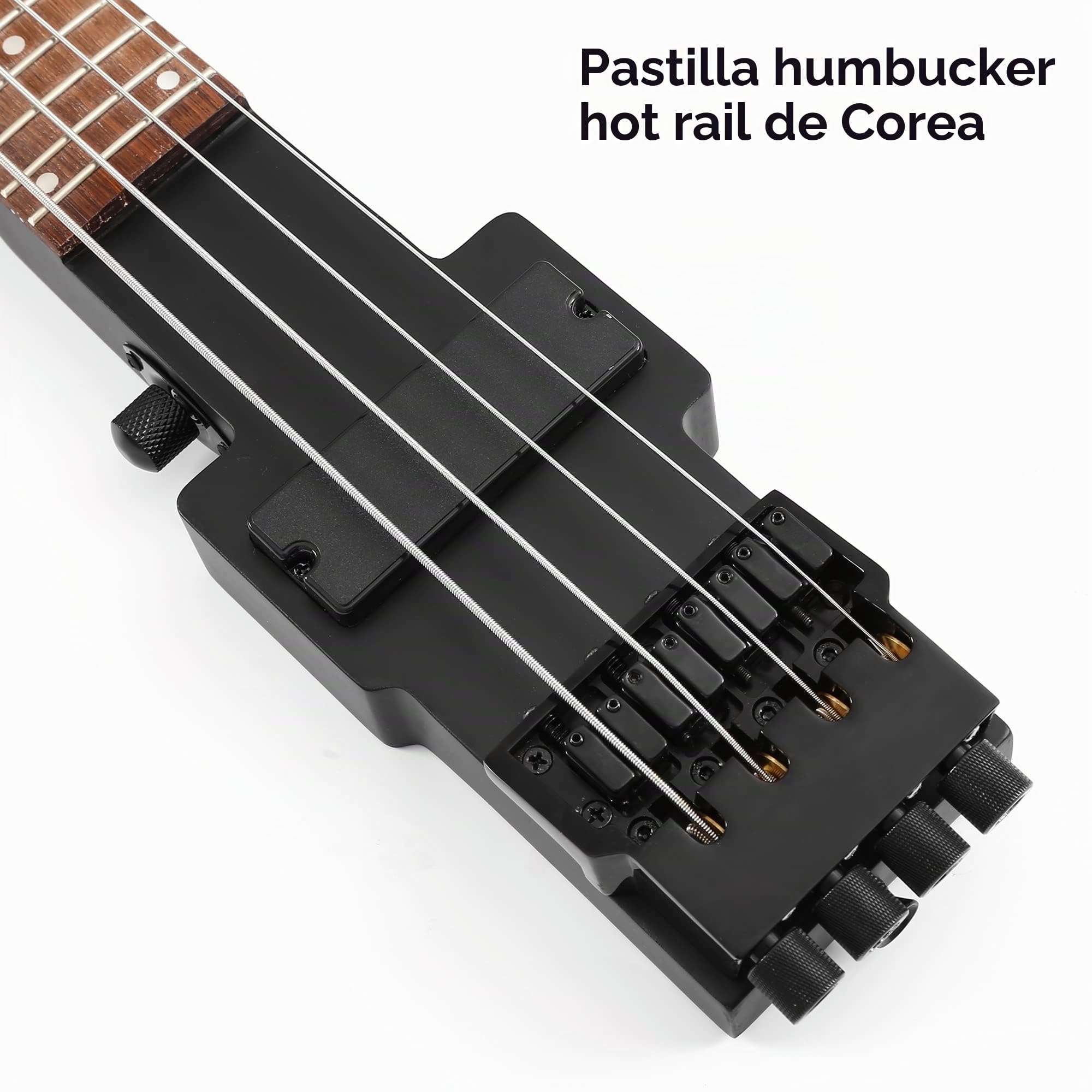 Batking Bajo eléctrico de viaje sin cabeza 4 cuerdas bajo con bolsa de concierto