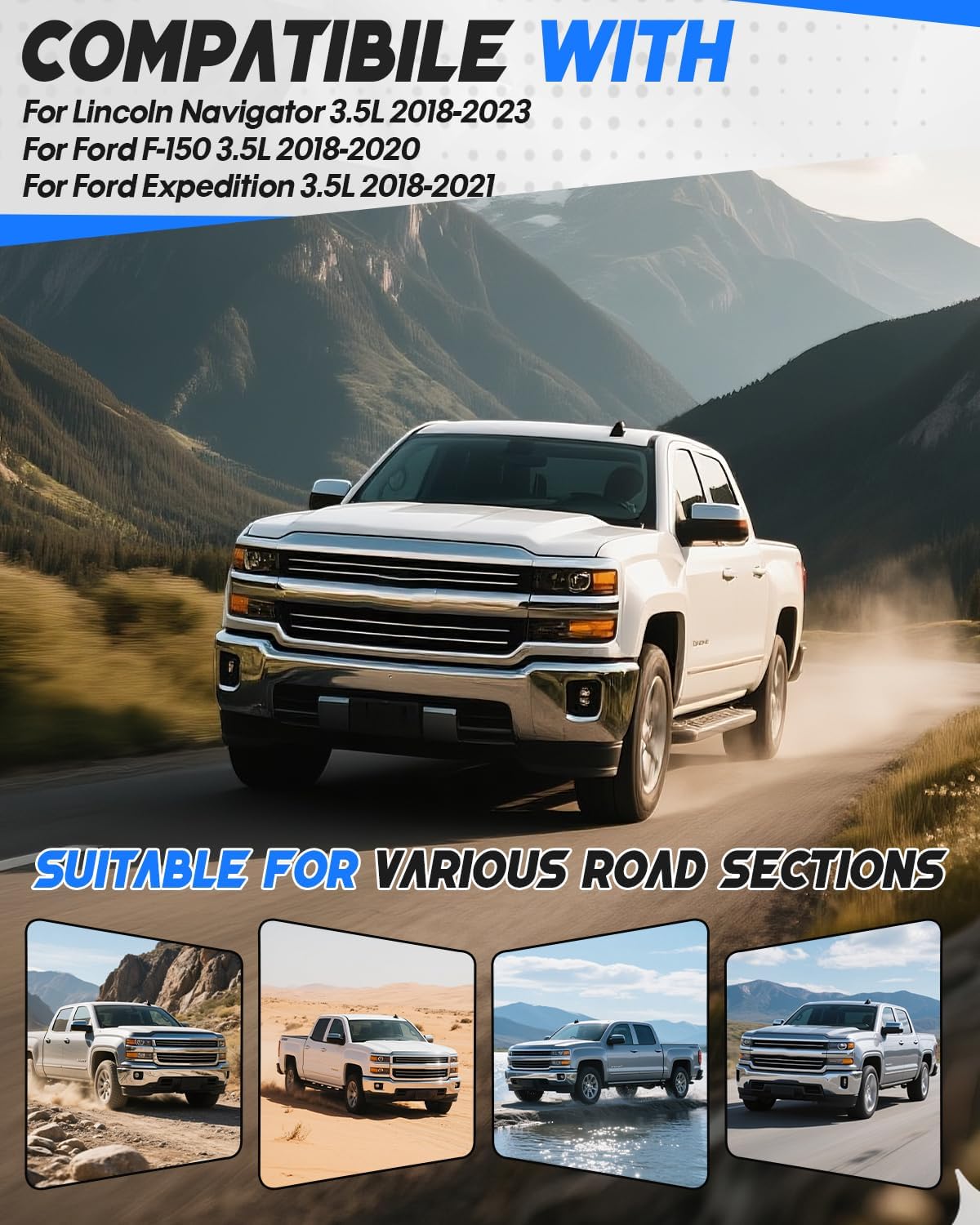 K03 Left & Right Twin Turbocharger For Lincoln Navigator 3.5L 2018-2023, For Ford F-150 3.5L 2018-2020, For Ford Expedition 3.5L 2018-2021 OE# JL3Z6K682A, JL3Z6K682C JL3Z6K682B JL3Z6K682D