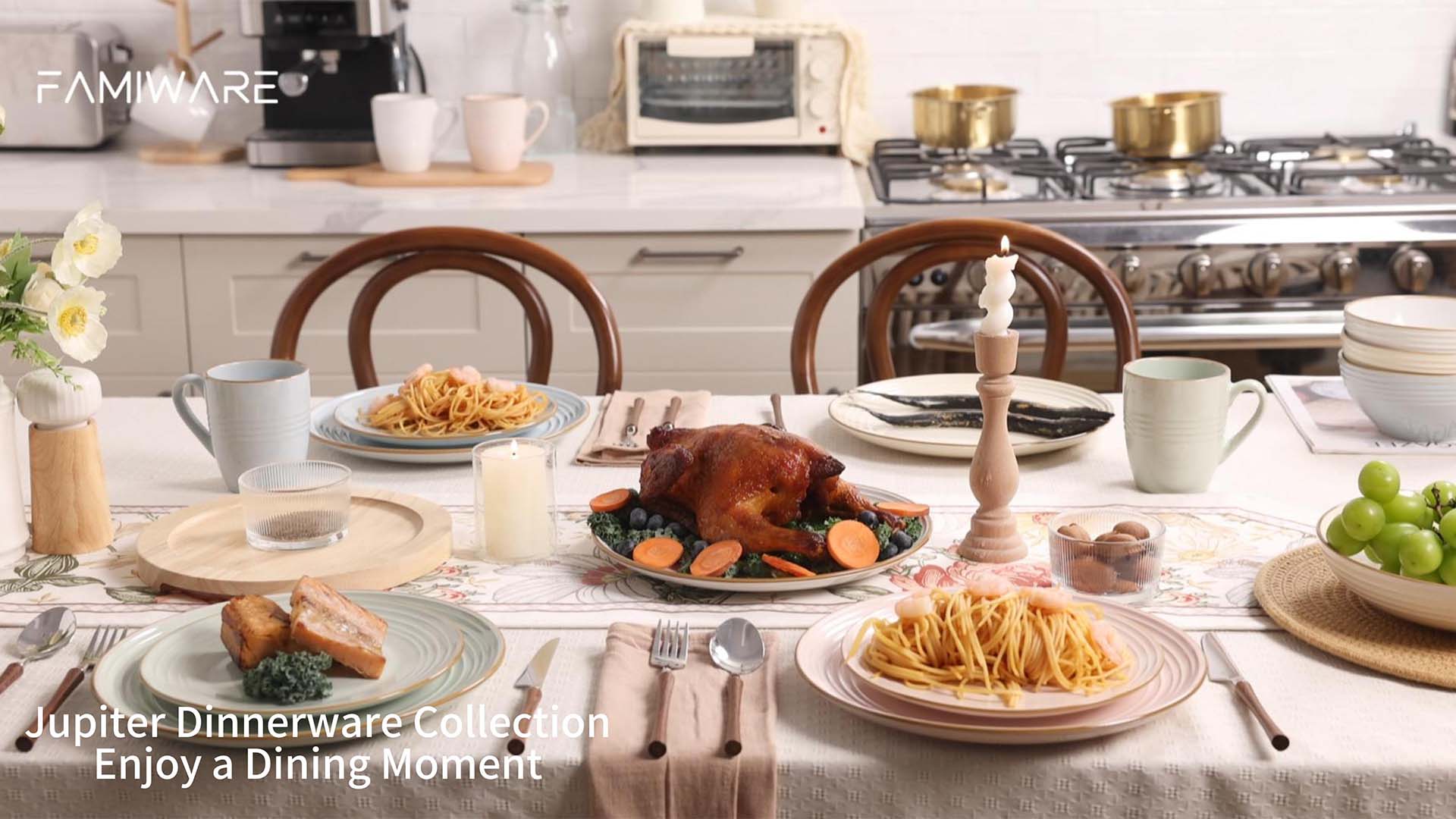 Amazon.com | Famiware Jupiter Dinnerware Set, Plates and Bowls