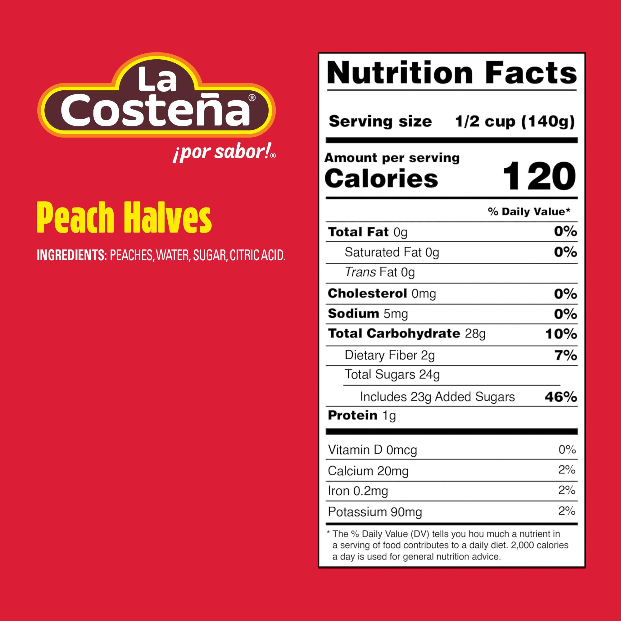 La Costeña Canned Peaches in Heavy Syrup - Canned Peach Halves for Fruit Salad, Pie Filling, Cobbler, Preserves & Cut Fruit Cups - Bulk Pantry Food - 29 oz, 12 Pack