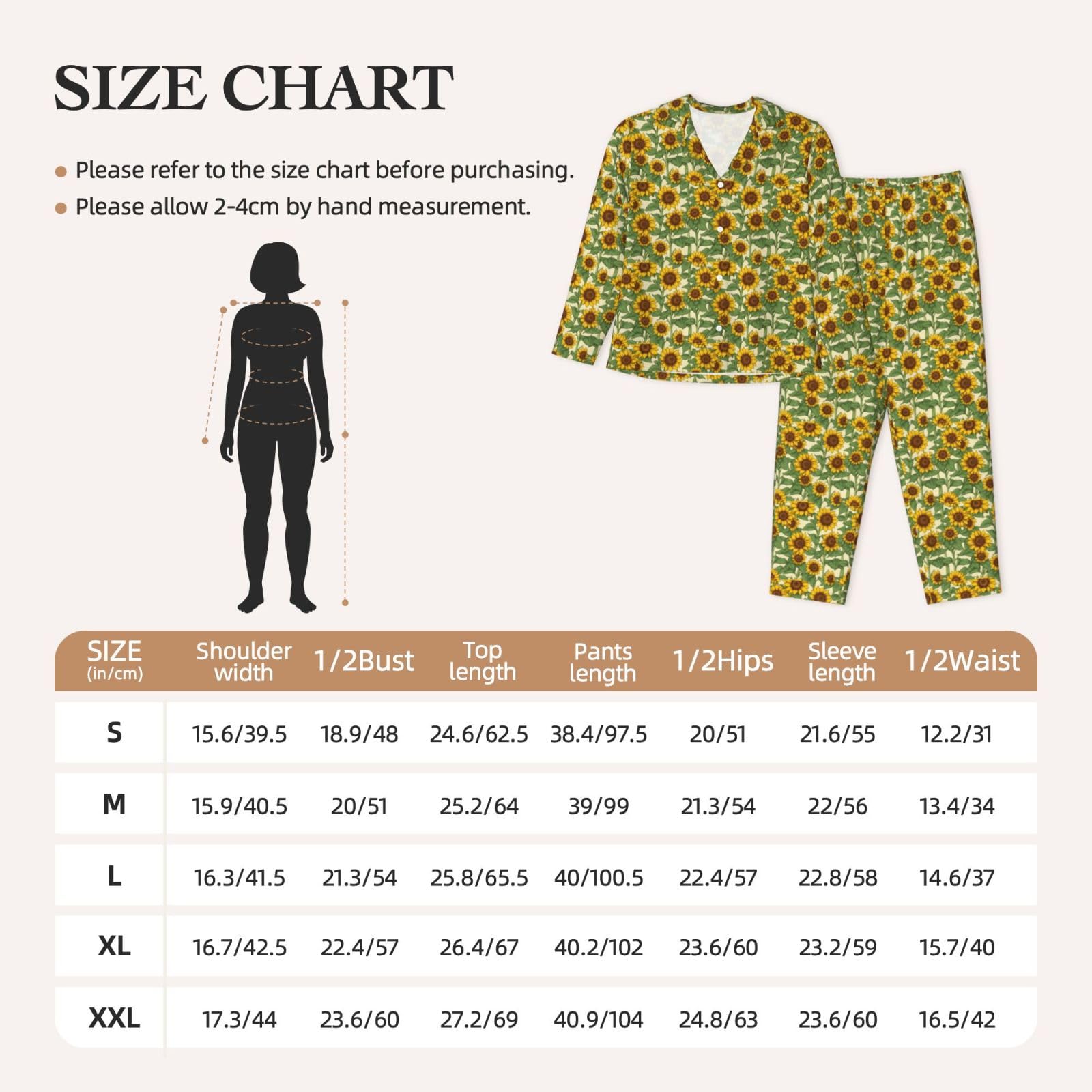 Pigiama a maniche lunghe da donna con stampa girasole Set Lounge Sleepwear Accogliente Nightwear Loungewear per tutti i giorni