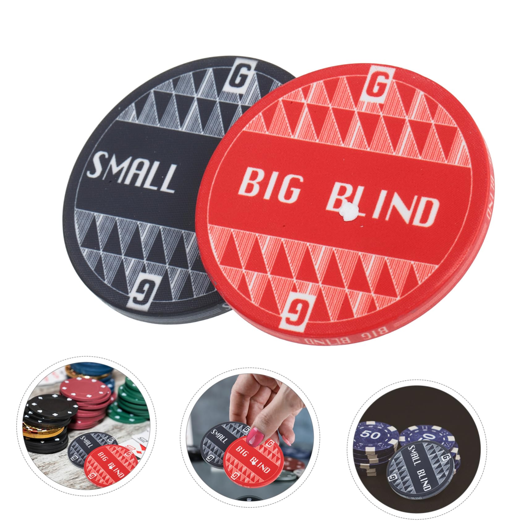 ifundom 2 Pack Poker Game Dealer Button Blind Chips Poker Accessories Reward Coins