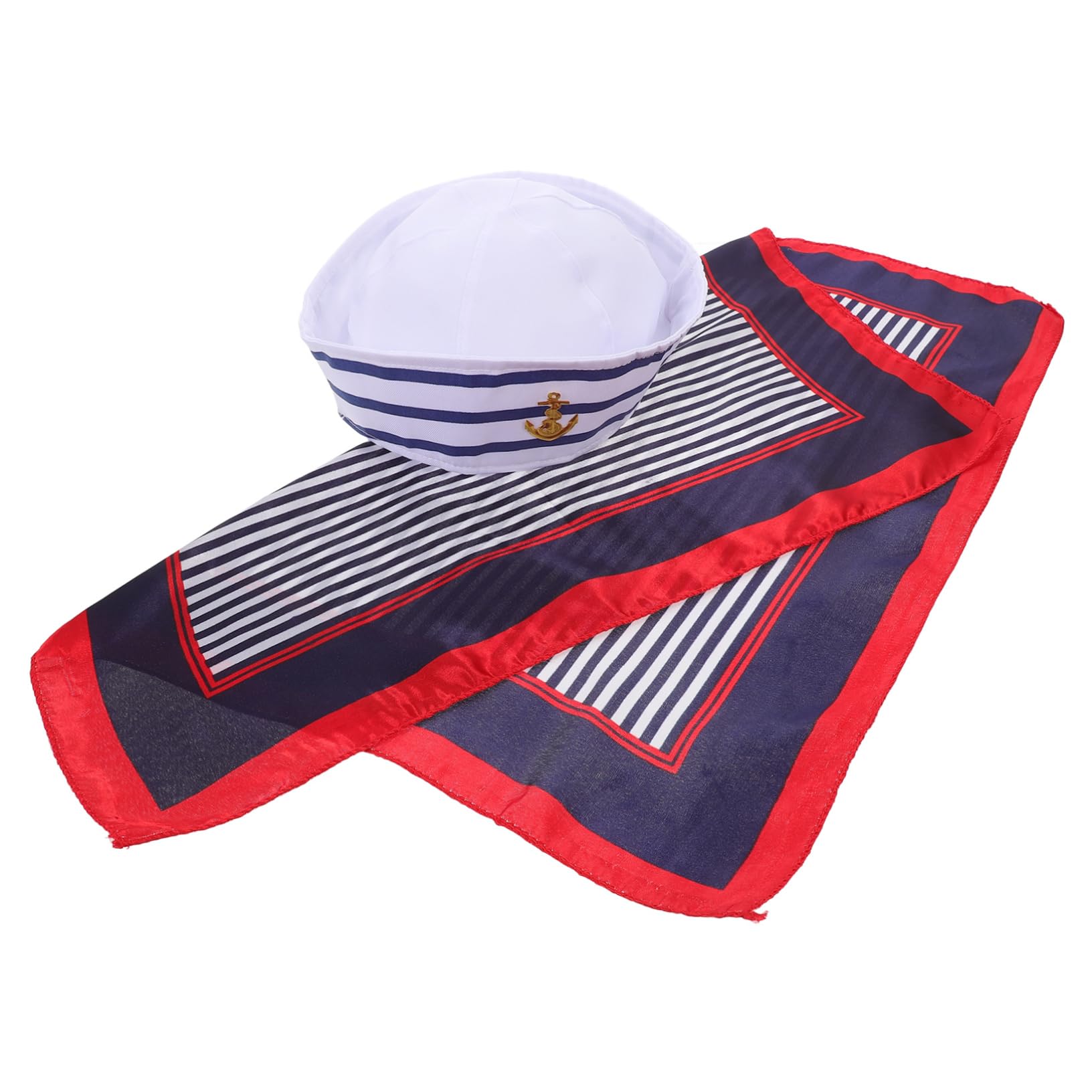 PRETYZOOM Polyester Captain Hat and Scarf Kit Sailor Hat and Scarf Set for Halloween and Daily Wear