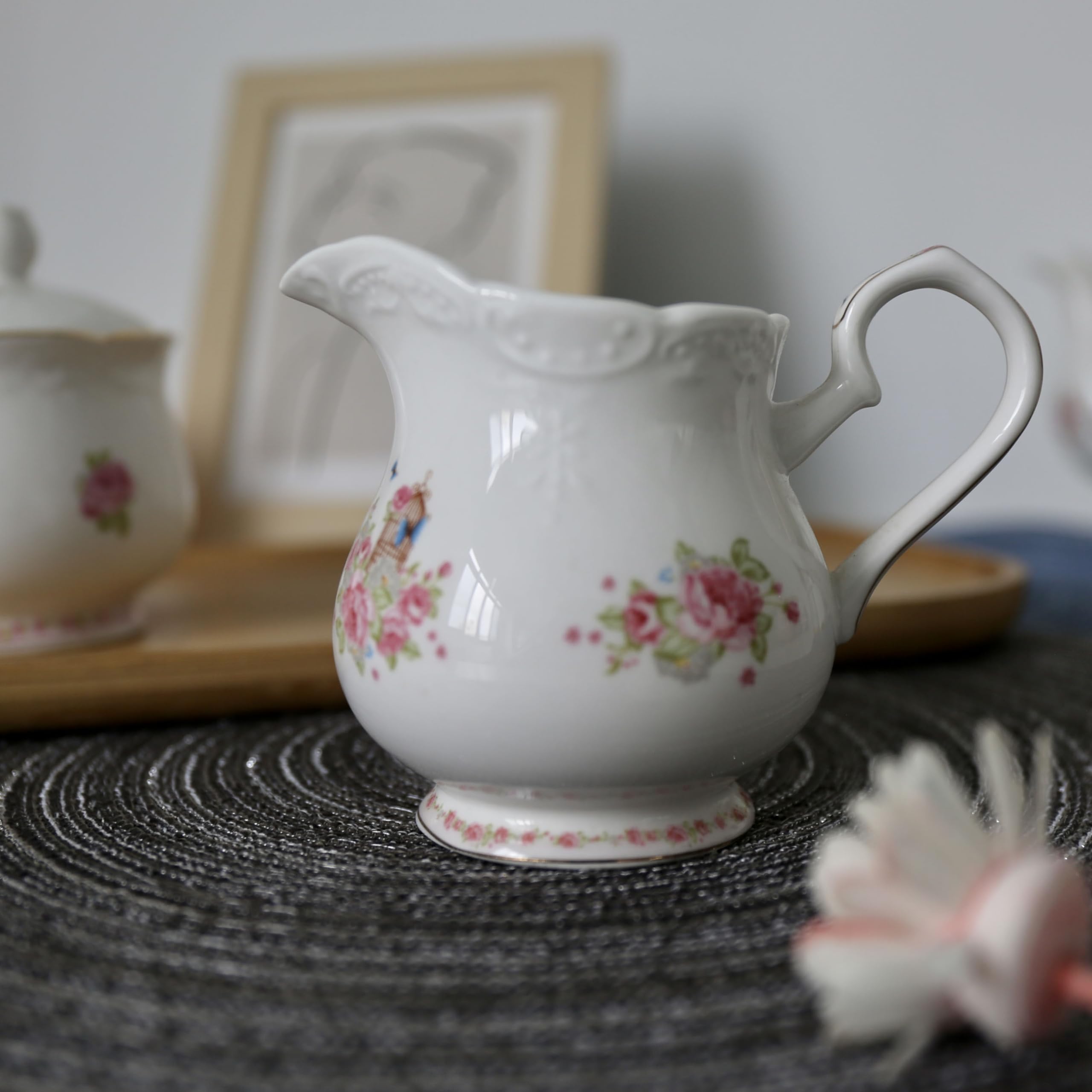 YBK Tech Pot à lait et sucrier en porcelaine anglaise pour dégustation de café