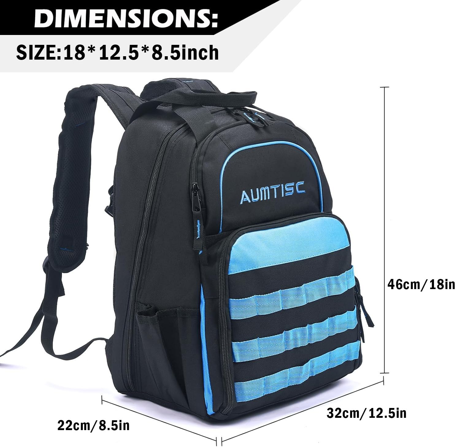 AUMTISC Werkzeugrucksack Werkzeugtasche Hochleistungs-werkzeug rucksack mit Mehrzwecktasche Industrie- und Bauarbeitsrucksack