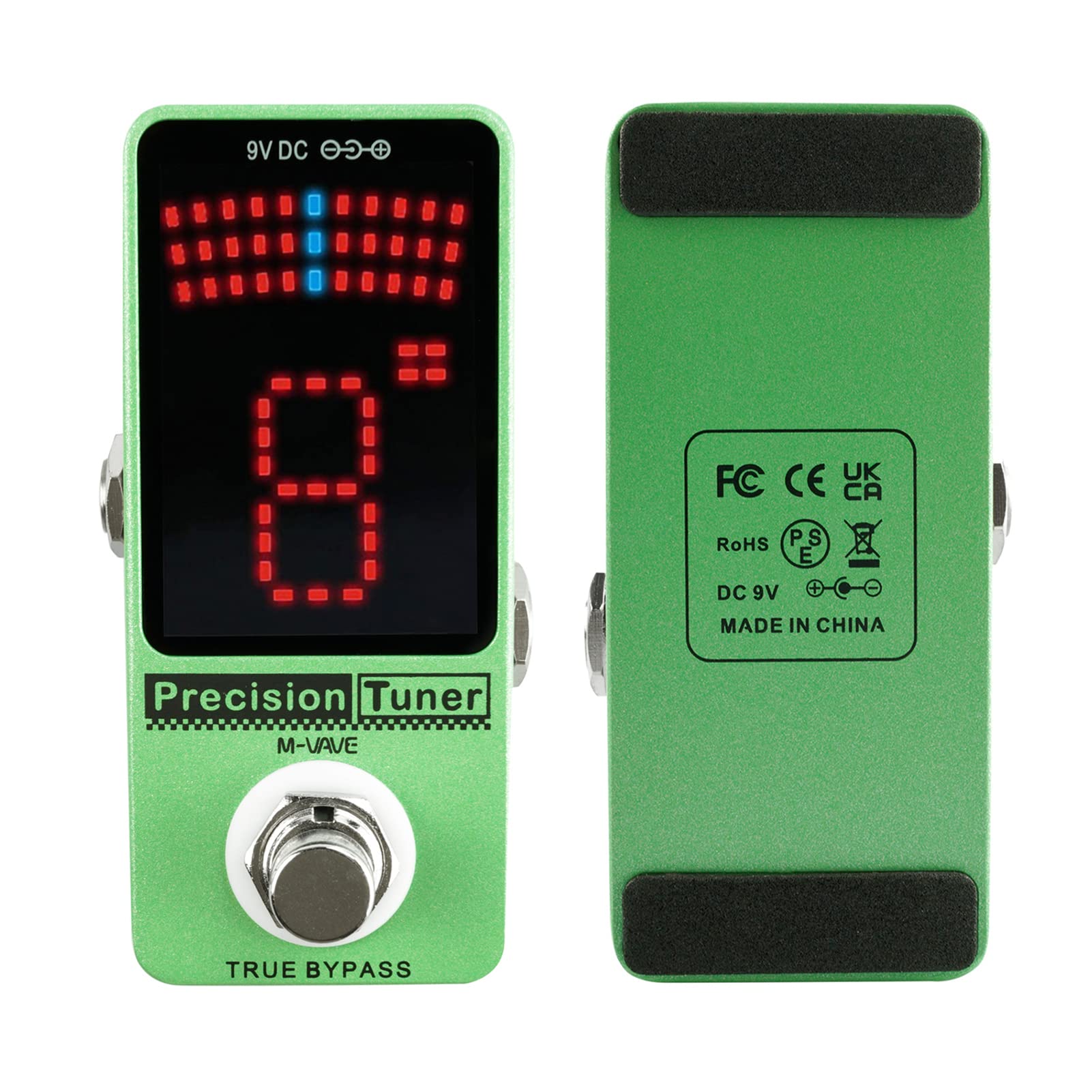 Sintonizzatore,Accordatore a pedale,Display a LED a pedale sintonizzatore di precisione con True Bypass per Chitarra Bassa cromatica