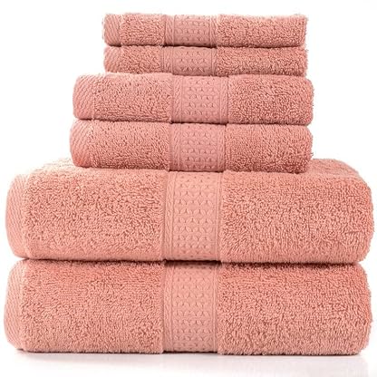 DAPERCI Duschtücher Badetuch, 6-teiliges Baumwoll-Badetuch-Set Grau, weich und super saugfähig, Handtuch-Waschlappen for Familien, Badezimmer, Duschtuch-Set 01 Duschtücher (Color : 5)