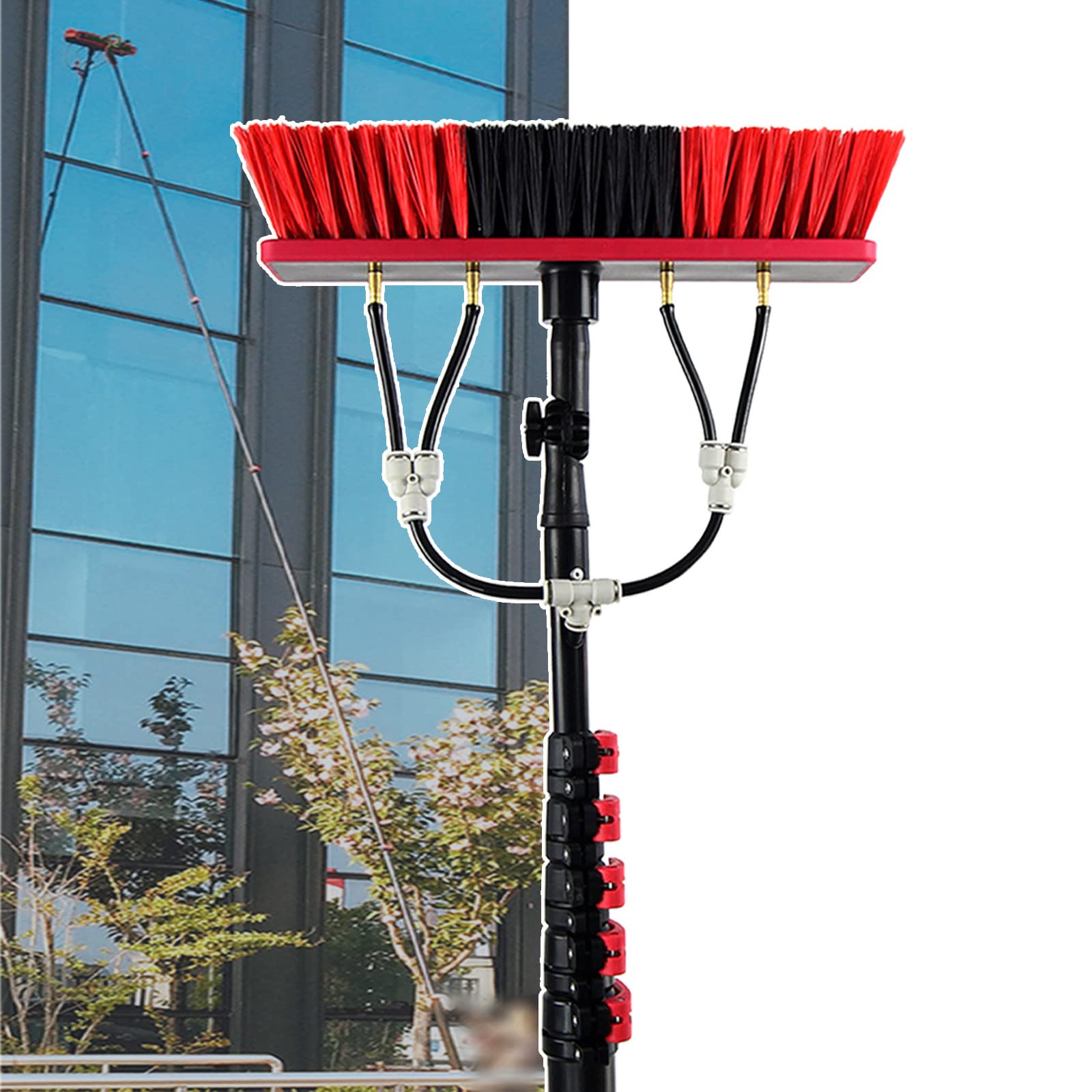 Laveuse par pulvérisation à brosse alimentée en eau avec kit de nettoyage télescopique