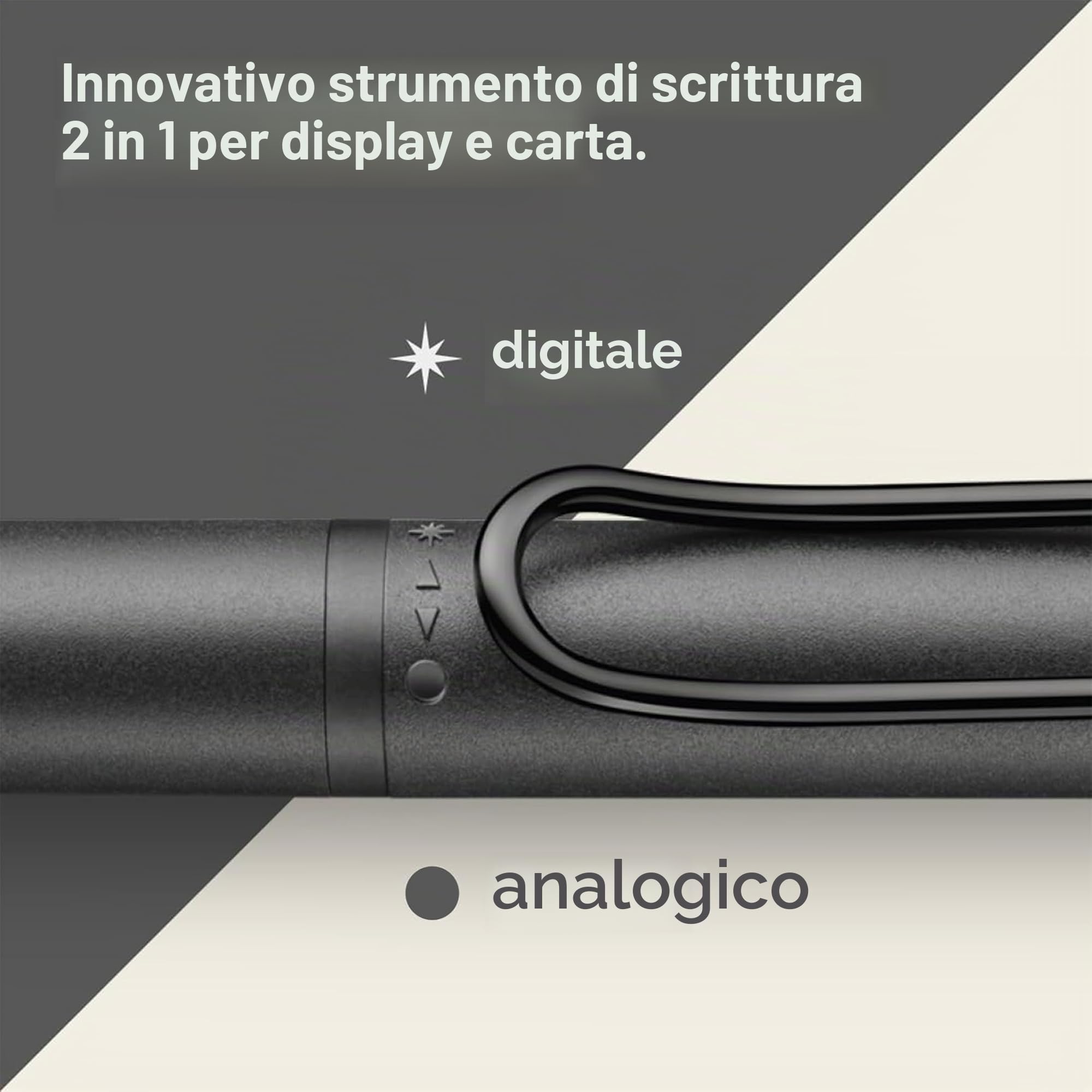 Lamy safari twin pen EMR all black (punta POM) - penna stilo 2 in 1 per molti dispositivi Android e biro in uno - con impugnatura ergonomica - per scrivere e disegnare su supporti digitali e carta