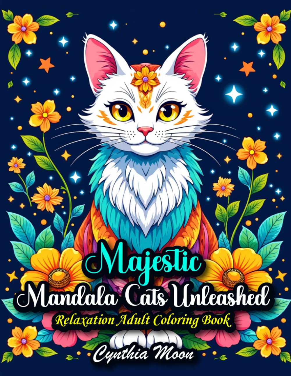 Majestic Mandala Cats Unleashed: Relaxation Adult Coloring Book