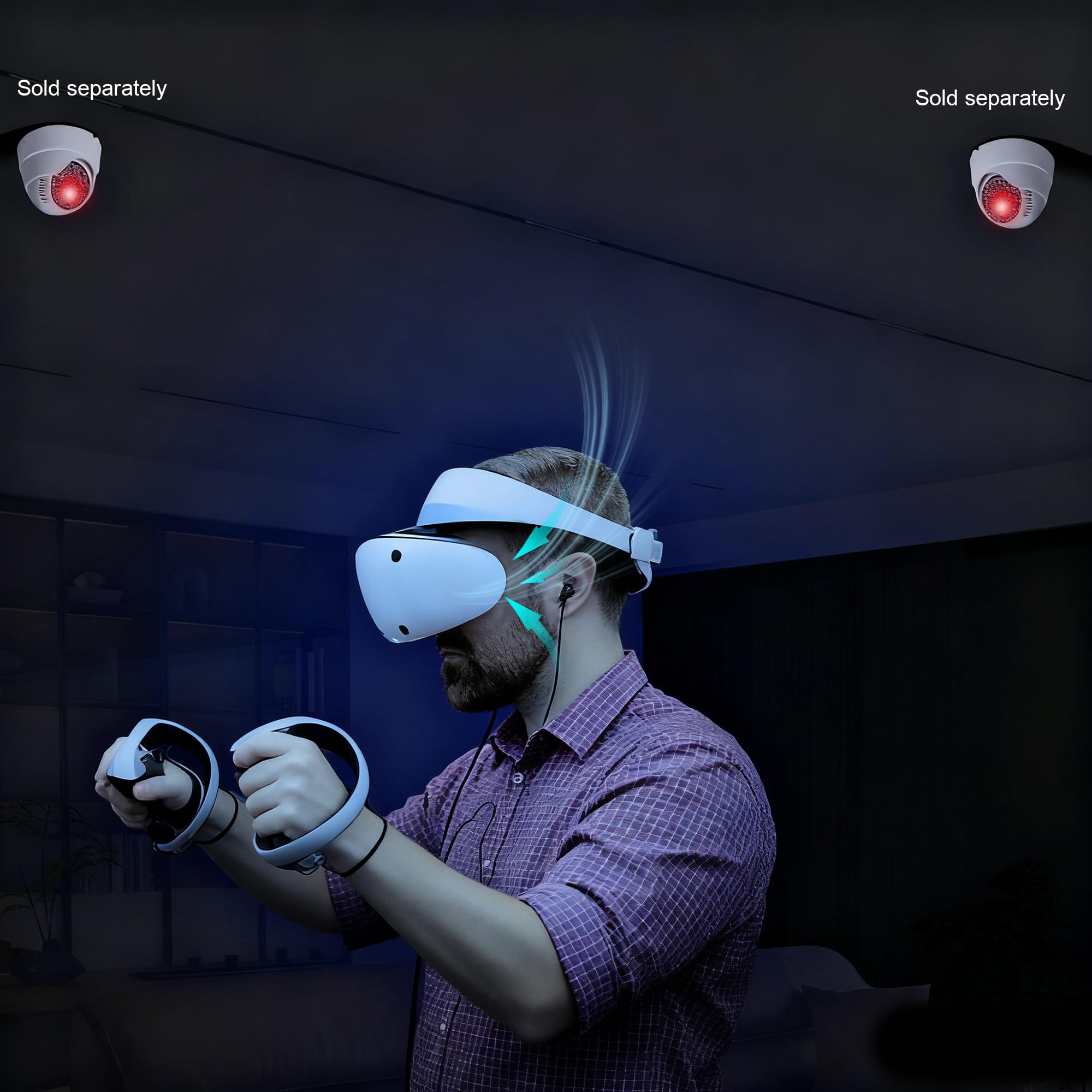 Globular Cluster FIVR2 Cadre d'interface faciale magnétique pour PS VR2 – Changement facile en mode visage ouvert – Pas de pression sur les joues ou le nez
