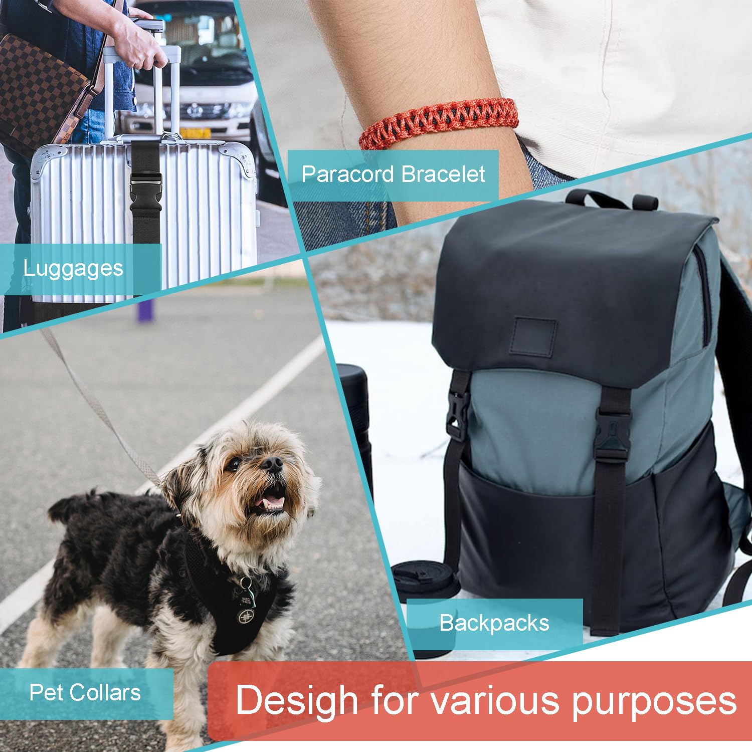 Gebogene Paracord-Armbandschnallen für Paracord-Armbänder, Schnalle, Hundehalsband-Schnalle, Rucksack-Gurt-Zubehör
