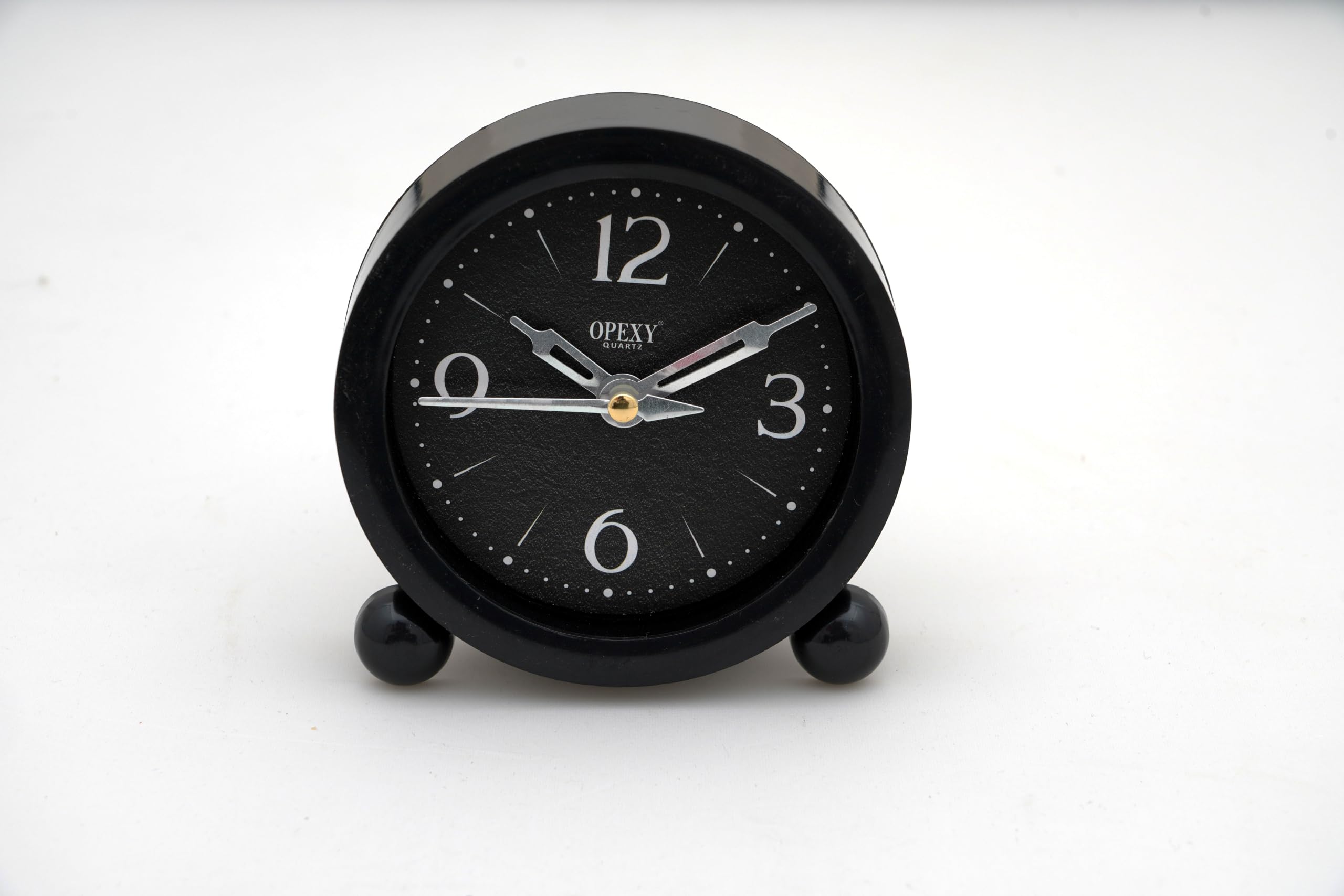OPEXY 6 Inch Round Quartz Table Clock, Silent Analog Desk Clock