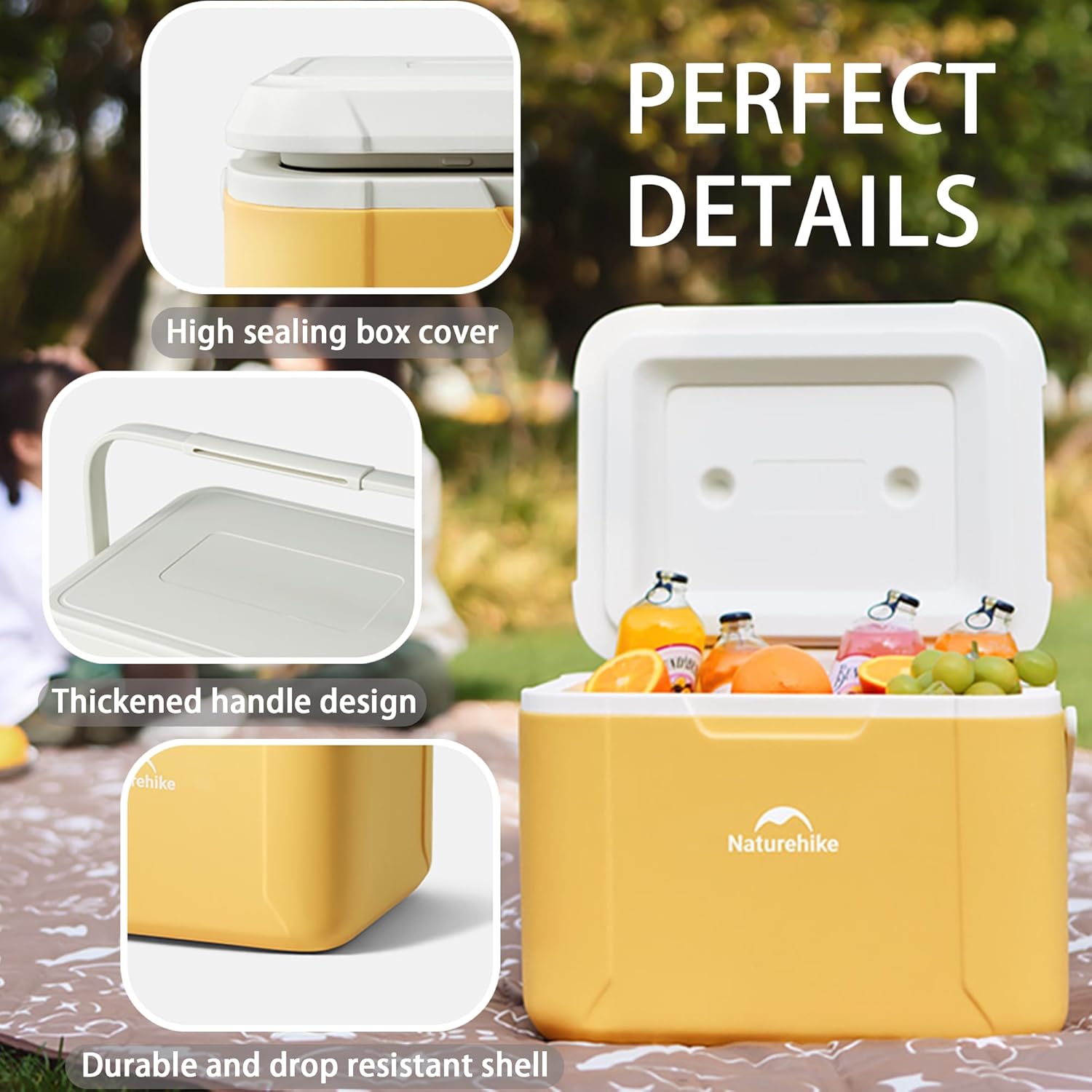 Naturehike Cooler Box, 16.5 gal (5 L) Capacity, 48 Hours Cold Retention, 3 Layer Temperature Lock, Thick PU Insulation Layer, Cold Insulation, Food Grade Material, High Airtightness, 165.3 lbs (75 kg
