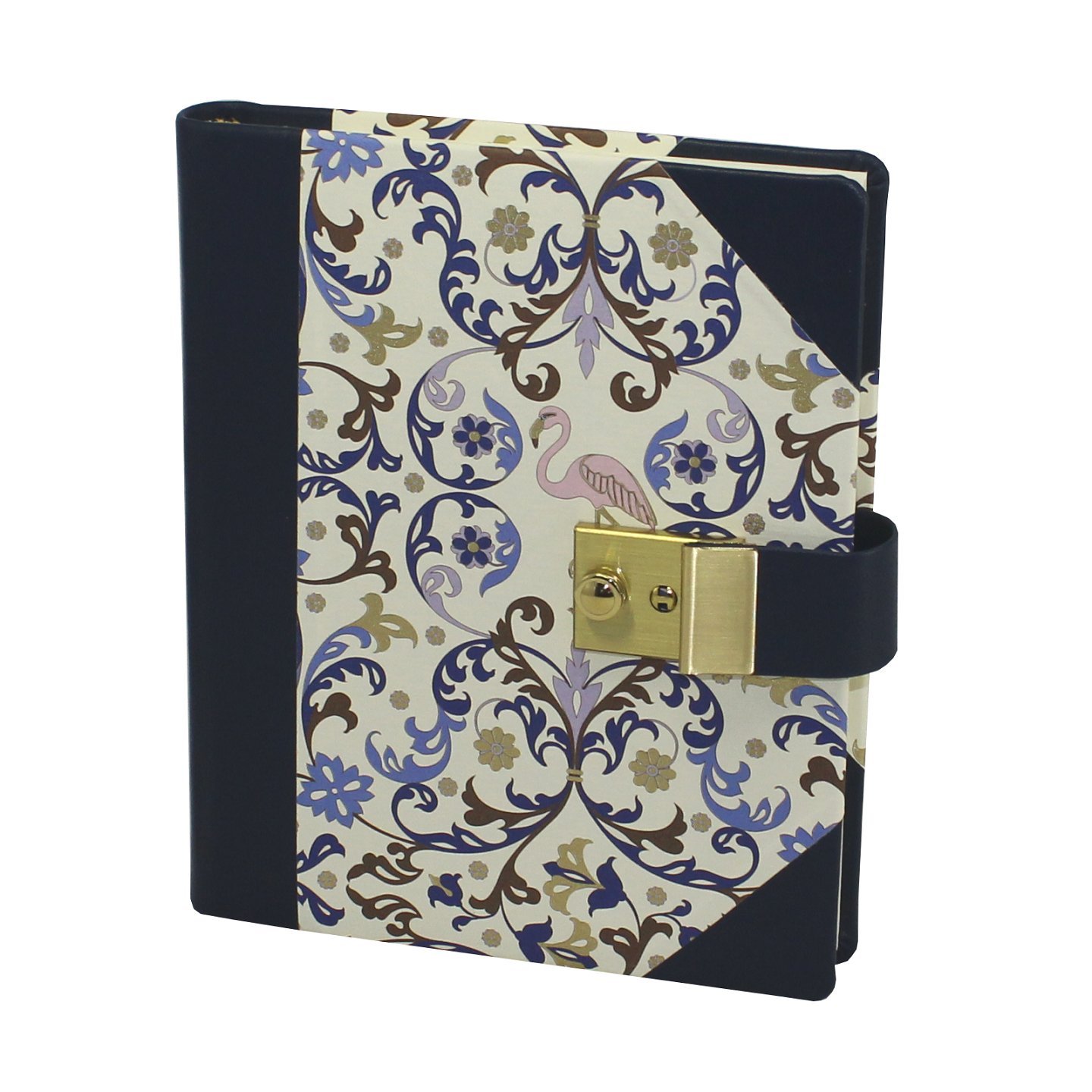 Journal intime flamingo semi cuir avec cadenas pour écrire ses secrets