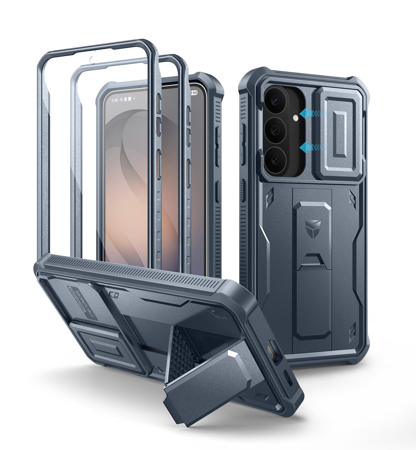 Dexnor for Samsung Galaxy S26 FE Case with Kickstand,Navy Blue