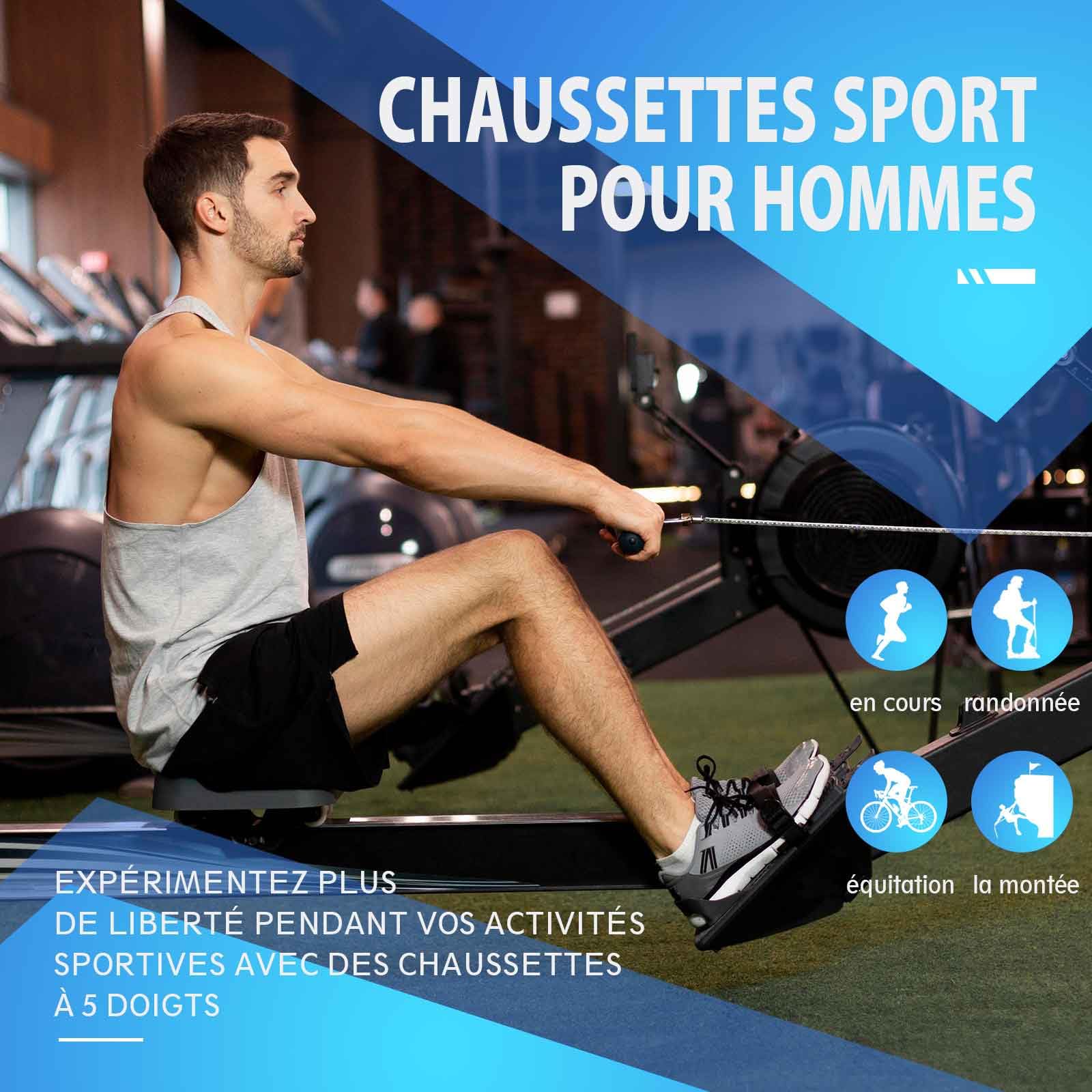 PUTUO Chaussettes à Doigts de Sport pour Homme: Chaussettes de Sport en Cotton à 5 Orteils pour Homme Courtes Socquettes de Sport Respirantes avec Cinq Doigt de Pied 5 Paires