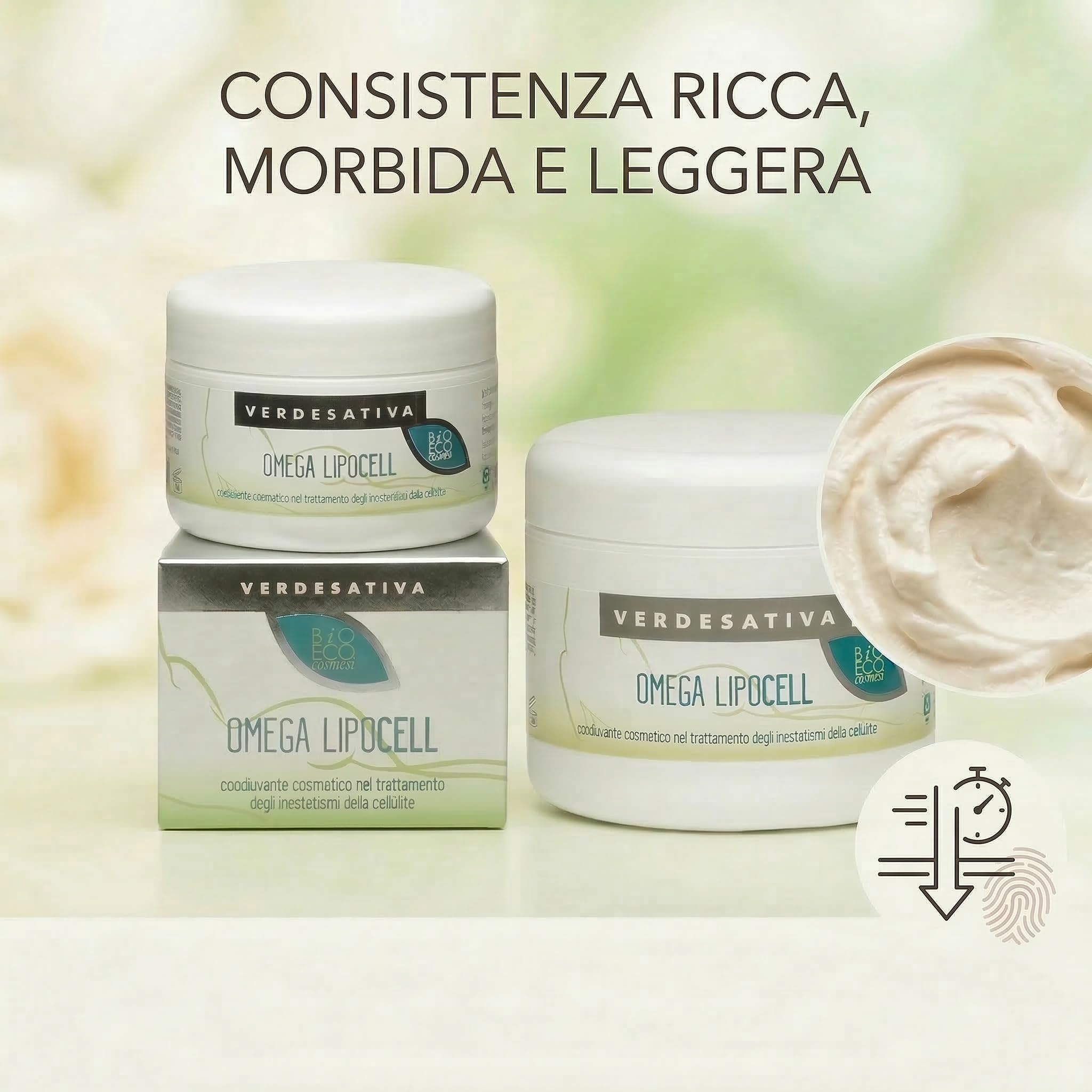 Crema Cellulite Forte Bio e Vegan 500ml – Trattamento Drenante e Snellente Gambe e Glutei con Caffeina e Peperoncino – Verdesativa Omega Lipocell, Rassodante e Tonificante Naturale Made in Italy