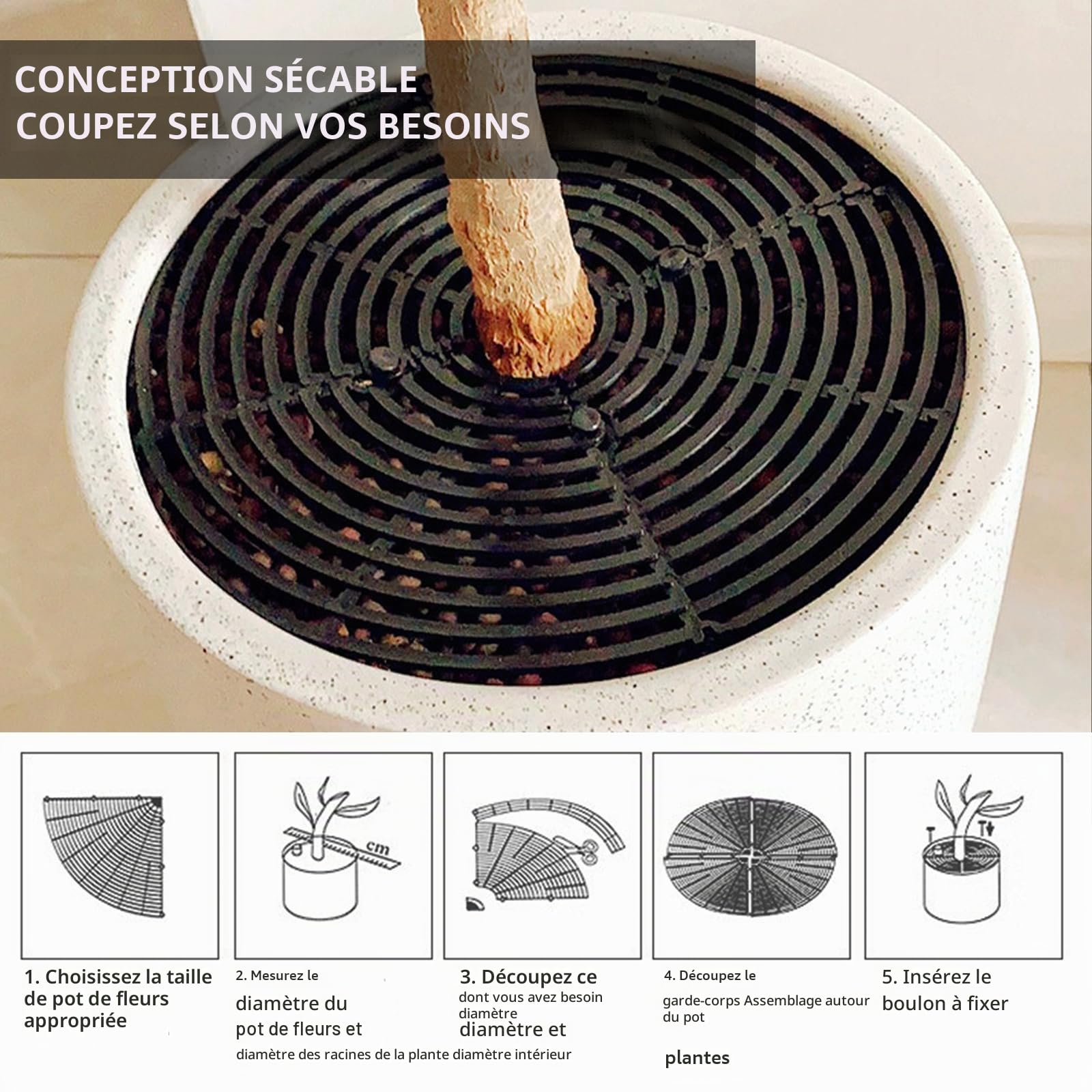Lithyc 2 Pièces Grille Protection Plante, Protection Plante Chat,Cadre de Grille de Couverture de Jardin De 30 cm de DiamèTre, Preuve de Chat, SéCurité des Enfants et des Animaux Domestiques