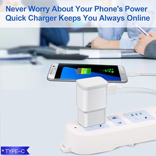 Miniatura 9 de Kit de cargador rápido adaptativo con cable USB tipo C 5 pies Cargador de pared de carga rápida compatible con Samsung Galaxy S21S21