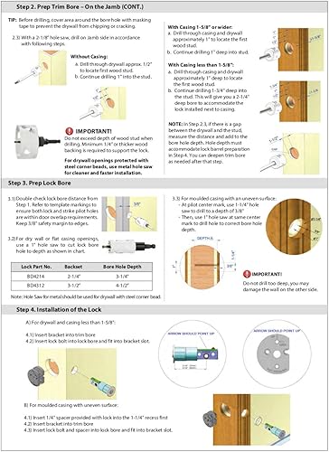 Miniatura 7 de INOX EC1216-BD4214-19G Cerradura de privacidad para puerta de granero, rosa redonda, 2-14 pulgadas BS, TT16 Turn, 19G, 2.25 pulgadas de cara, negro