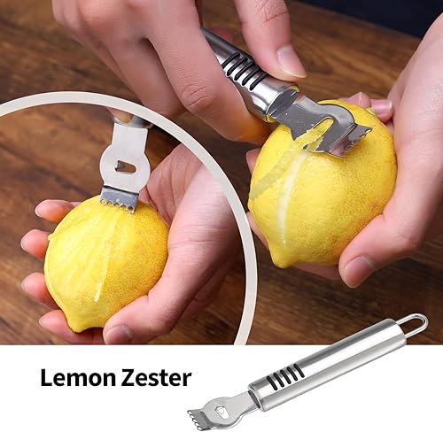 Miniatura 4 de BURLIHOME Juego de cuchillos para tallar frutas de acero inoxidable, paquete de 5 cuchillas de grabado de verduras para cocina, cuchara de melón,