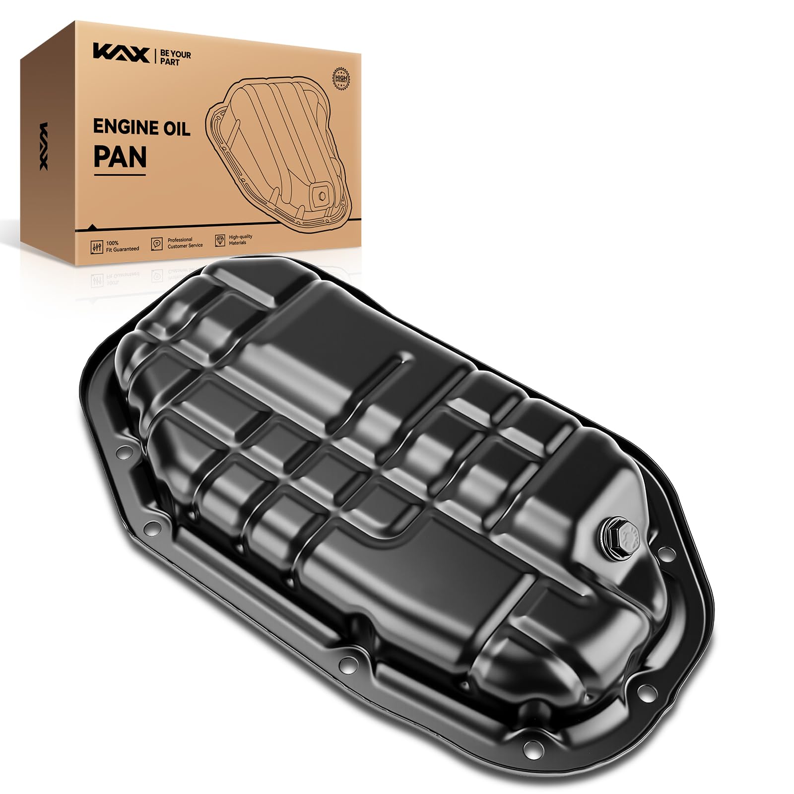 KAX Engine Oil Pan Fit for G37, Q50, G35, QX50, EX35, 350Z, M37, Q40, QX70 | 264-566 with Drain Plug Compatible with 370Z, FX35, Q60, FX37, Q70, M35, Q70L, EX37, M35h