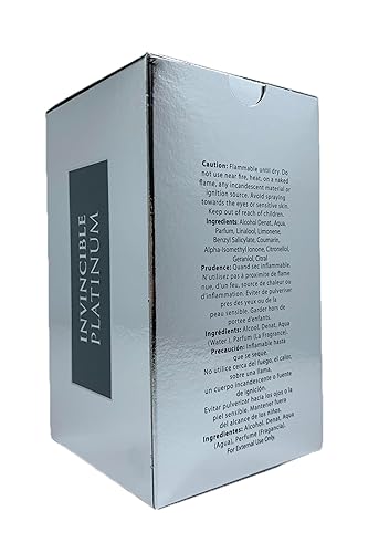 Miniatura 5 de Invincible Platinum Colonia para hombre, 3.4 onzas líquidas, Eau de Toilette Spray