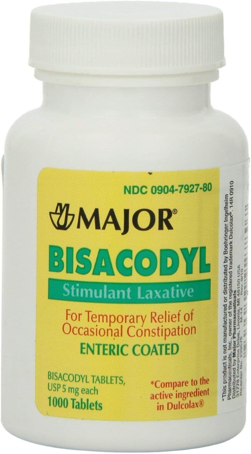 Bisacodyl Tablets 5 Mg - 1000 (4 Pack - 5 mg - 1000 Tablets)