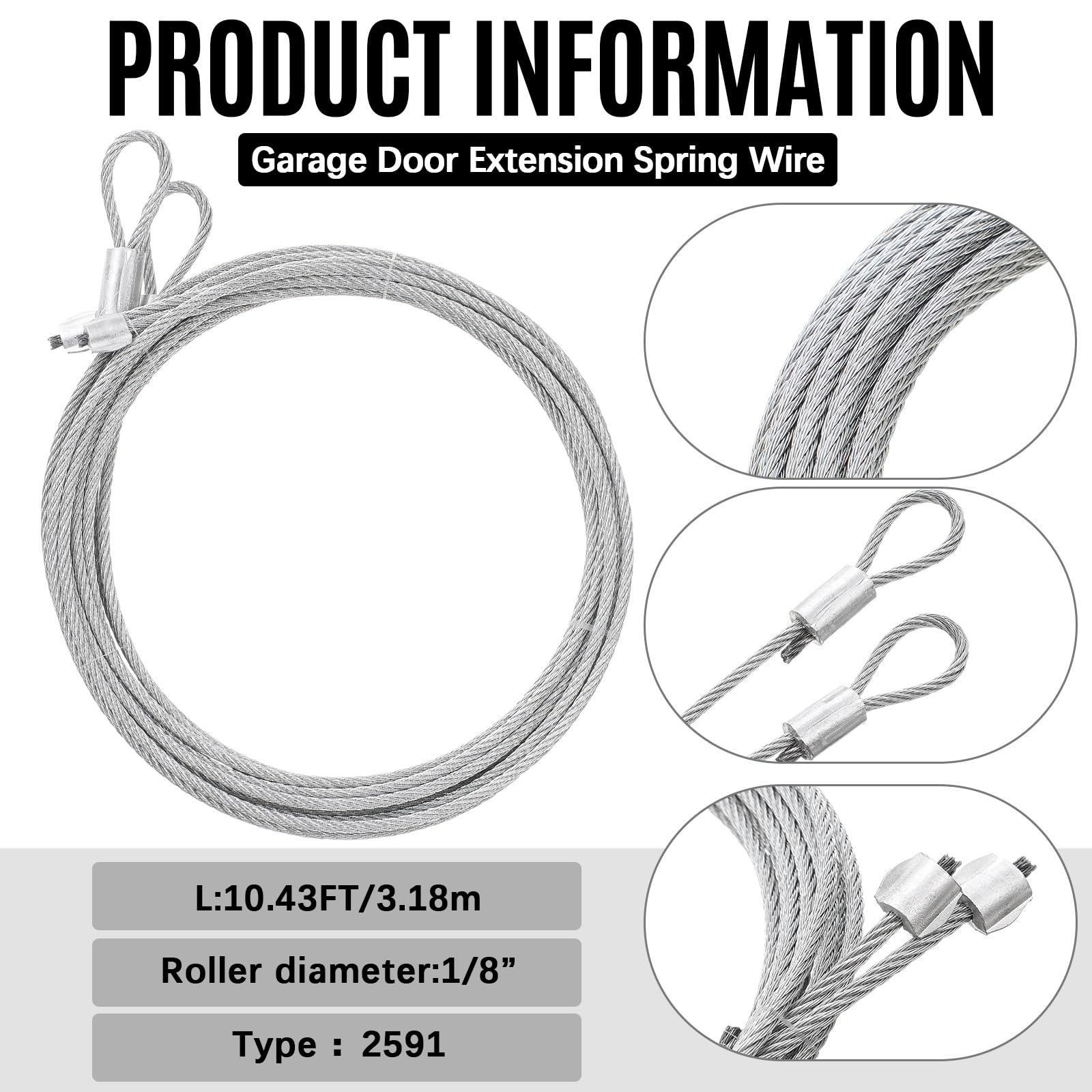 Tandefio #41 20 ft Roller Chain for Gate Openers with 2 Connecting Links and Cable Garage Door Opener Chain for Automatic Sliding Gate Extension Replacement Garage Hanger Door Karts — Amazon image 3