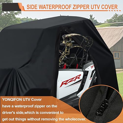 Miniatura 2 de Cubierta UTV de 2 a 3 plazas impermeable con cremallera 420D compatible con Polaris RZR General, Can-Am Defender Maverick, Pioneer Talon, Mule Teryx
