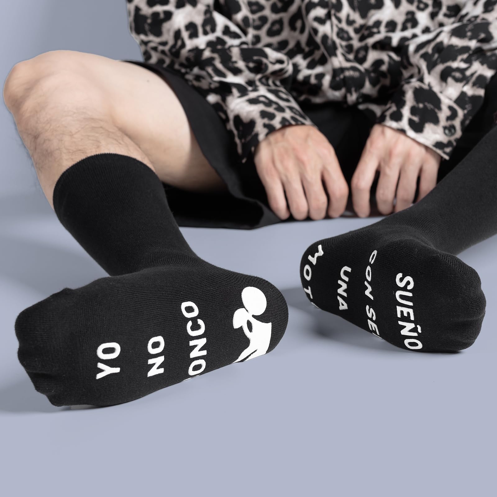 BONANGEL Calcetines Hombre Divertidos Moto Antideslizantes Algodón 39-46 Regalos Originales
