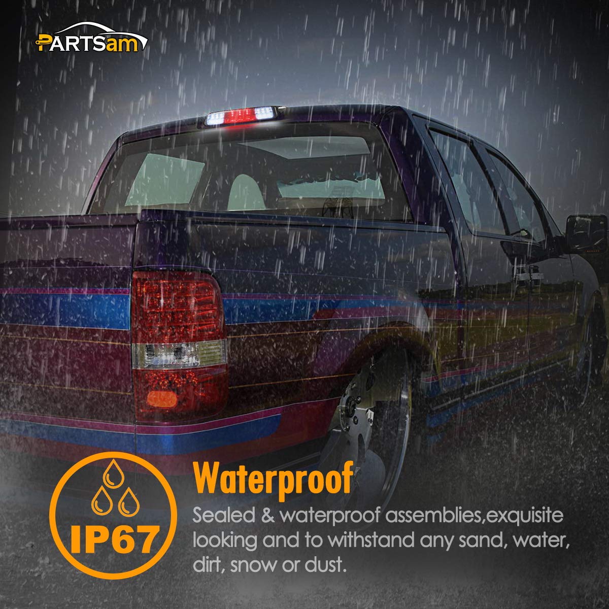 Partsam High Mount Stop Lights Third 3rd Brake Lights Replacement for