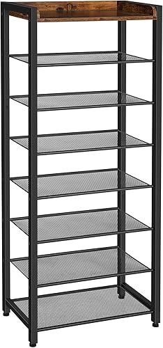 Miniatura 9 de HOOBRO Zapatero de 10 niveles, organizador estrecho de almacenamiento de zapatos con 9 estantes de metal, capacidad para 18-27 pares de zapatos,