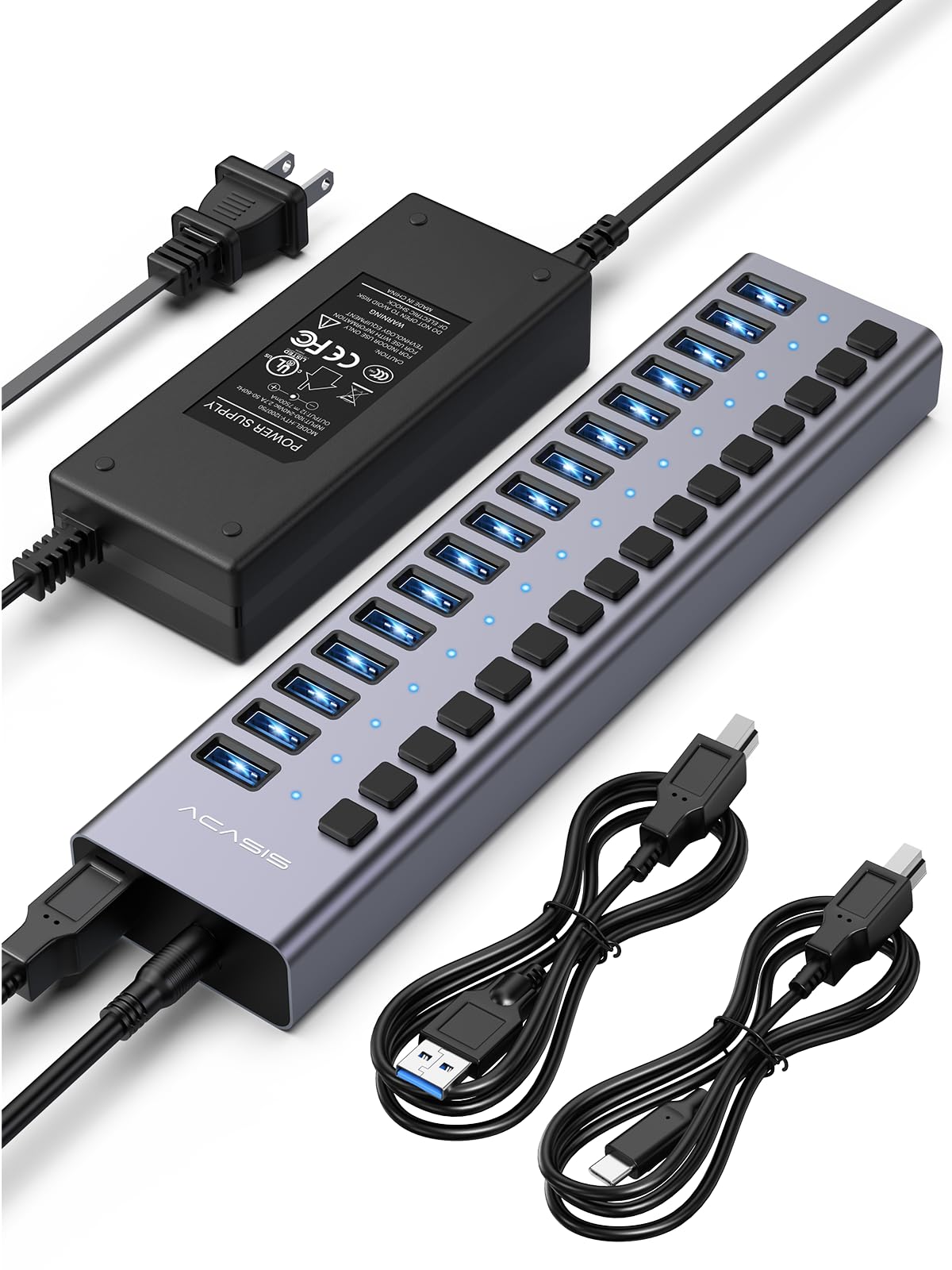 Amazon.com: Powered USB 3.2 Hub, ACASIS 16 Ports USB 3.2 Hub with