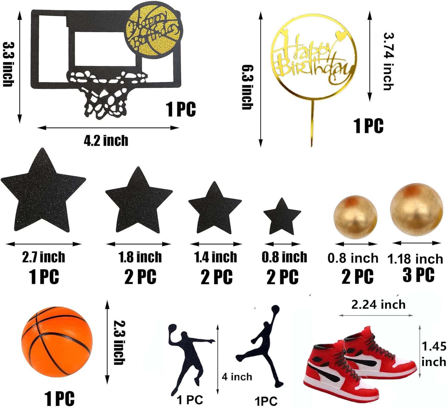 Basketball Cake Decorations Set 19pcs Toppers with Kuwait Ubuy