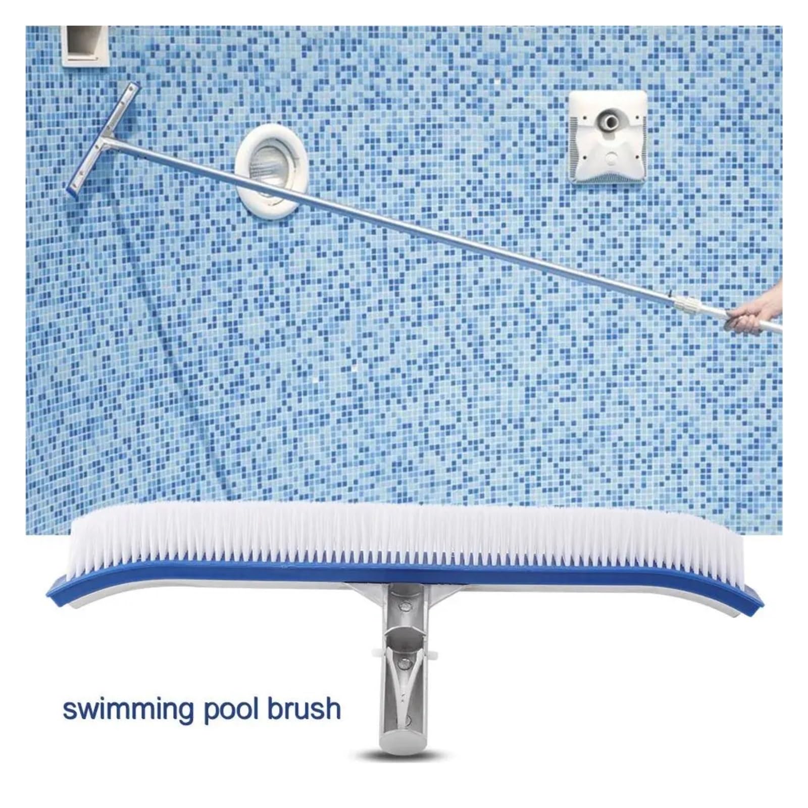 Pool Bürste Poolbürste aus Nylon und Edelstahl