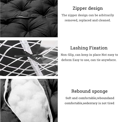 Miniatura 5 de Papasan - Cojines redondos para silla de columpio impermeable, para exteriores, doble silla Papasan, para patio, interior, exterior, jardín, balcón