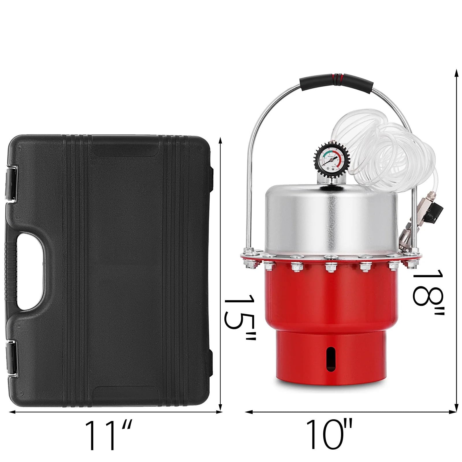 Kit de purga de frenos neumático a presión de aire, herramienta for cambio de aceite y líquido de frenos de coche con tanque de 5 l for purgar el de frenos y embrague.