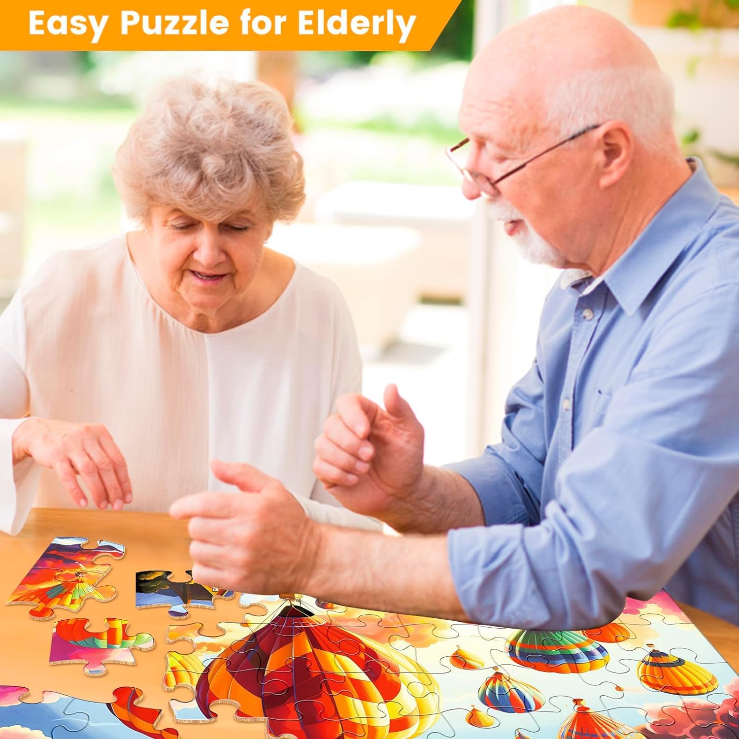 Large Piece Jigsaw Liliful Wooden Puzzles For Seniors - 6 Pack Large