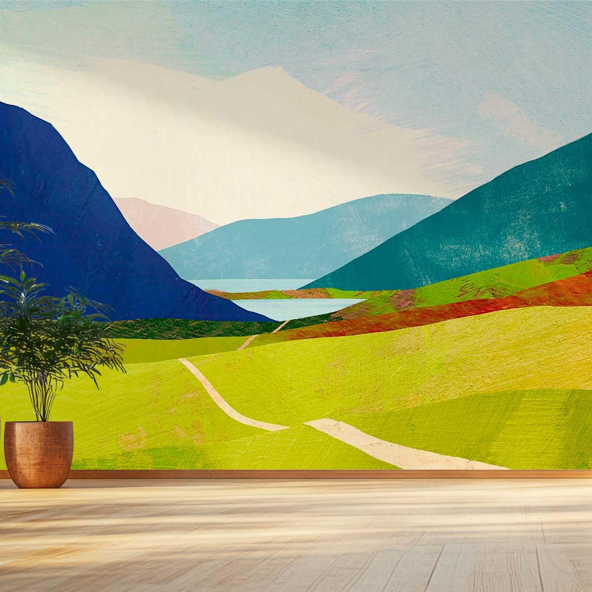 Papier peint panoramique randonnée solitaire décor 364x270 cm fabriqué en France
