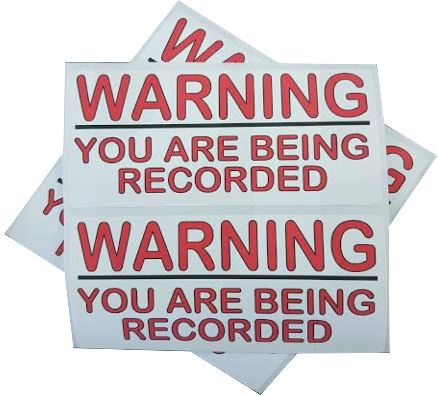 Platinum Place 4 x Warning You Are Being RecordedRed,Black101x50mm