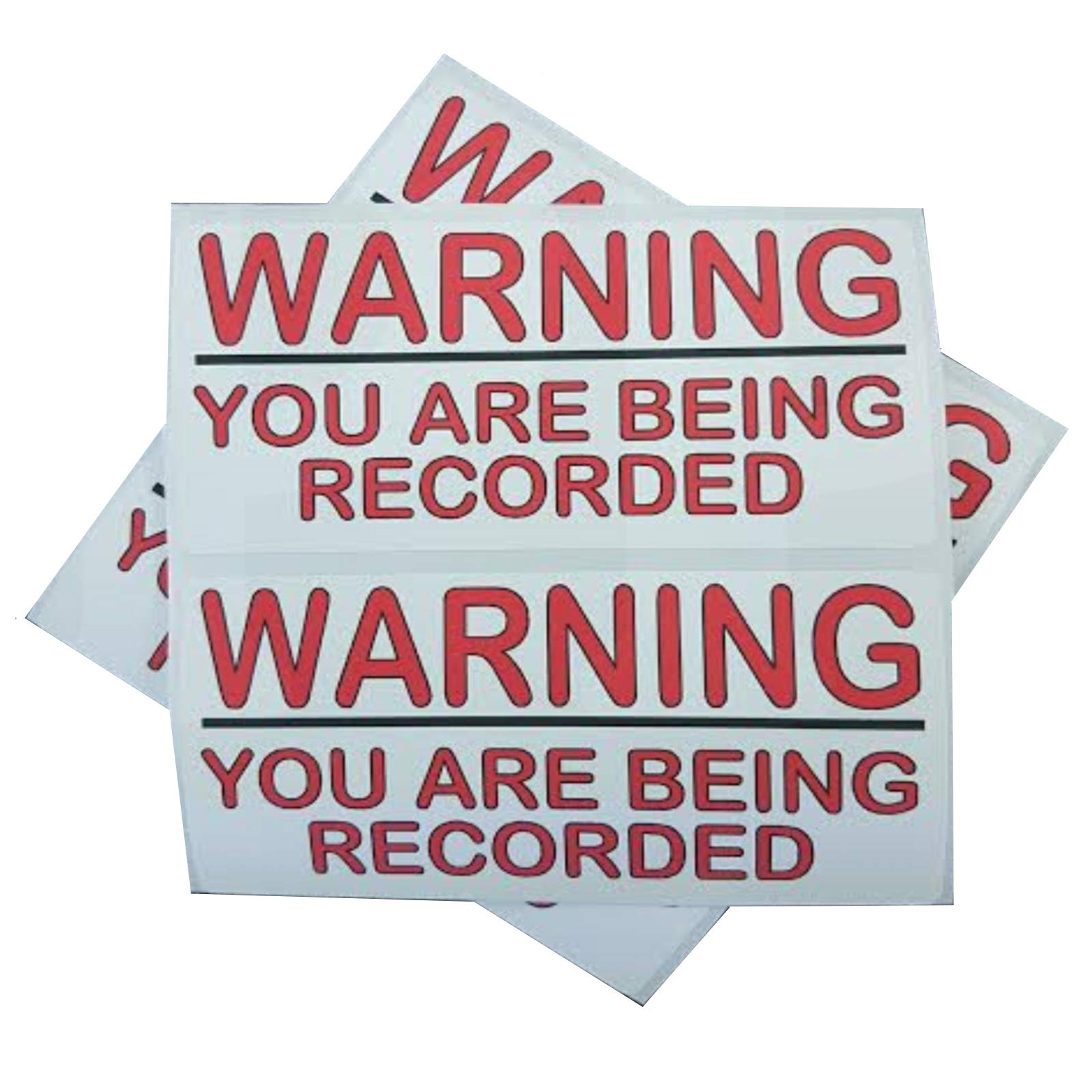 4 x C37 Warning You are Being Recorded Stickers Red and Black Signs 100x50mm CCTV Video Recording Camera Security Self Adhesive Vinyl Labels